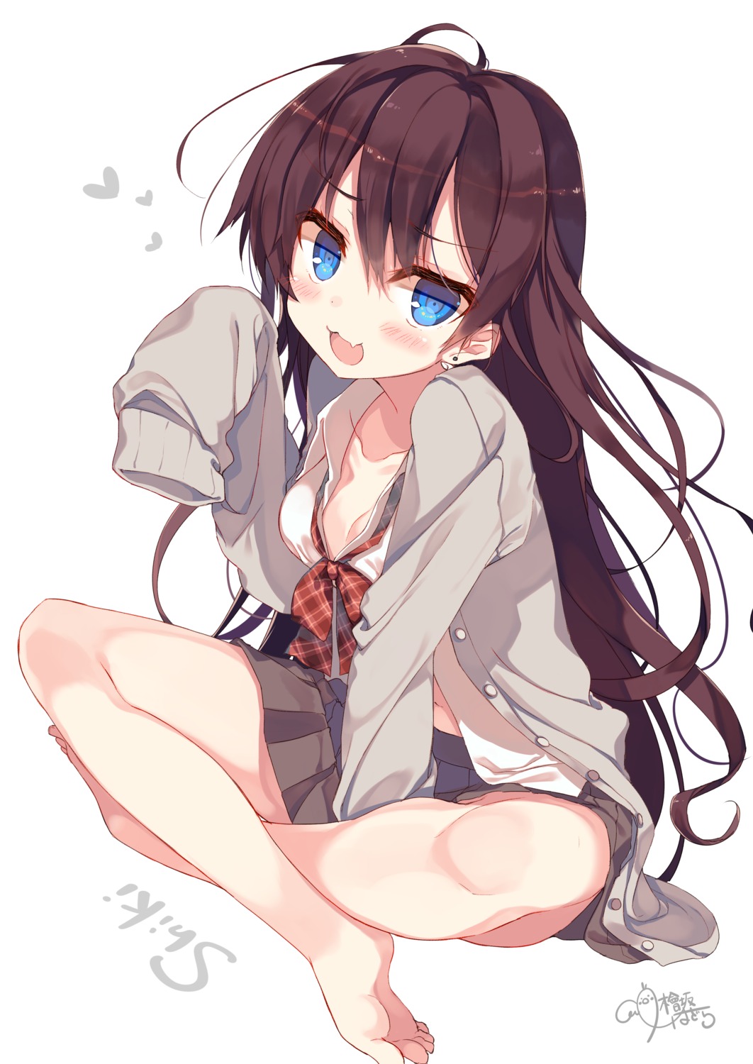 cleavage feet hisaka_hazara ichinose_shiki seifuku sweater the_idolm@ster the_idolm@ster_cinderella_girls