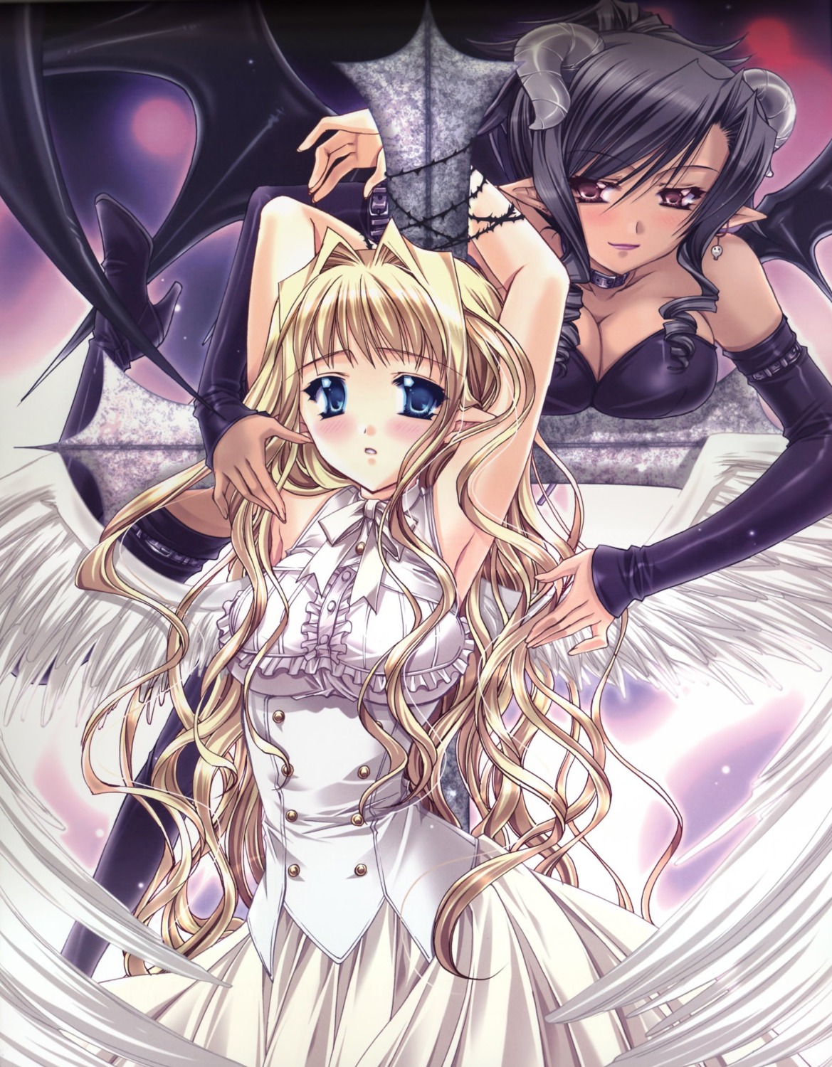 angel bondage cleavage devil horns ryuuga_shou wings