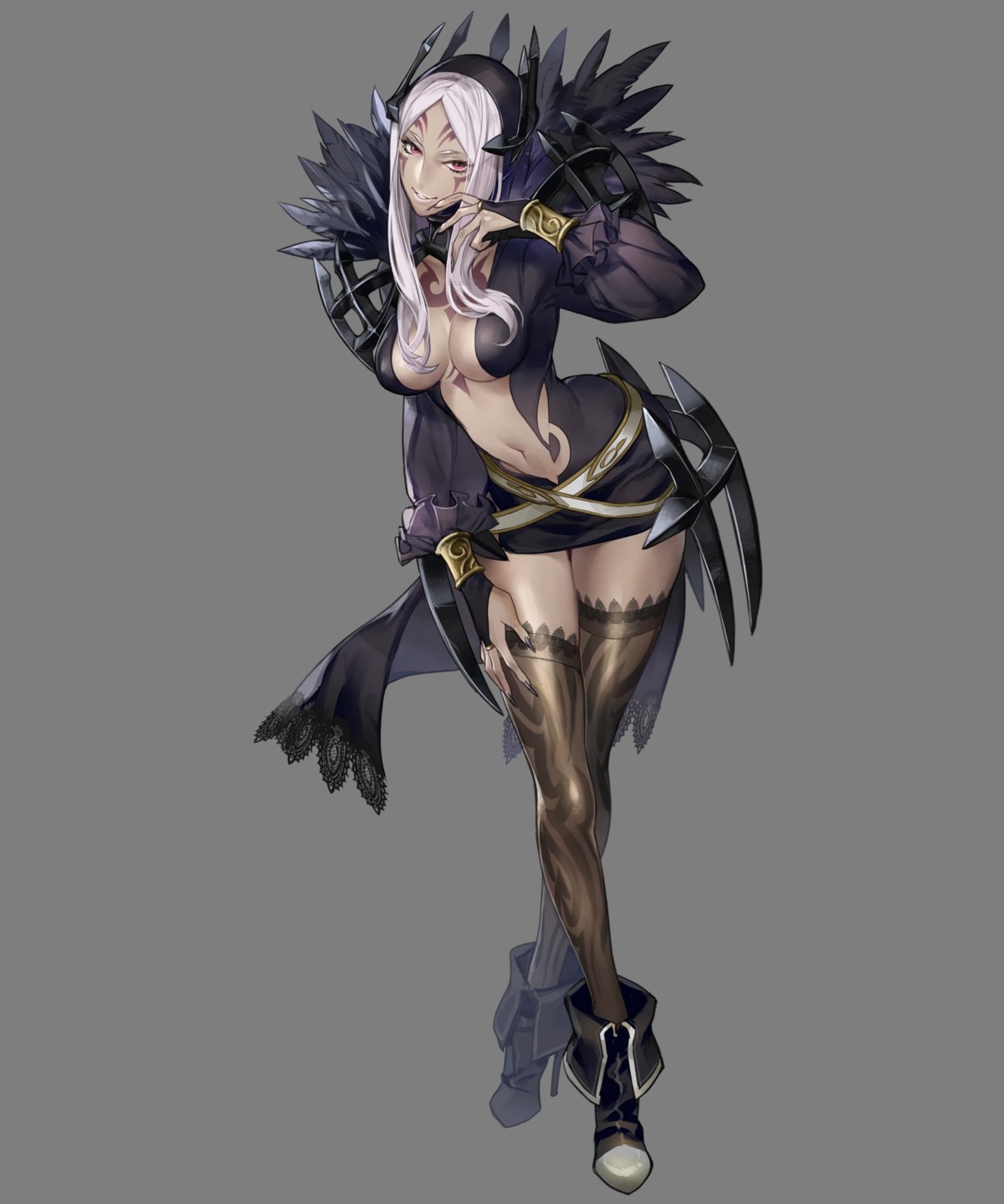 armor duplicate fire_emblem fire_emblem_heroes fire_emblem_kakusei heels inverse nintendo no_bra penekor tattoo thighhighs transparent_png