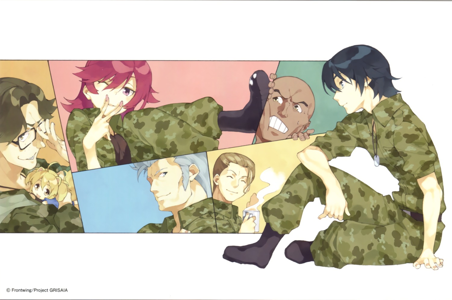 daniel_bone edward_walker endcard grisaia grisaia_no_kajitsu justin_mikemeyer kazami_yuuzi megane milliela_stanfield robert_wallson t-okada uniform