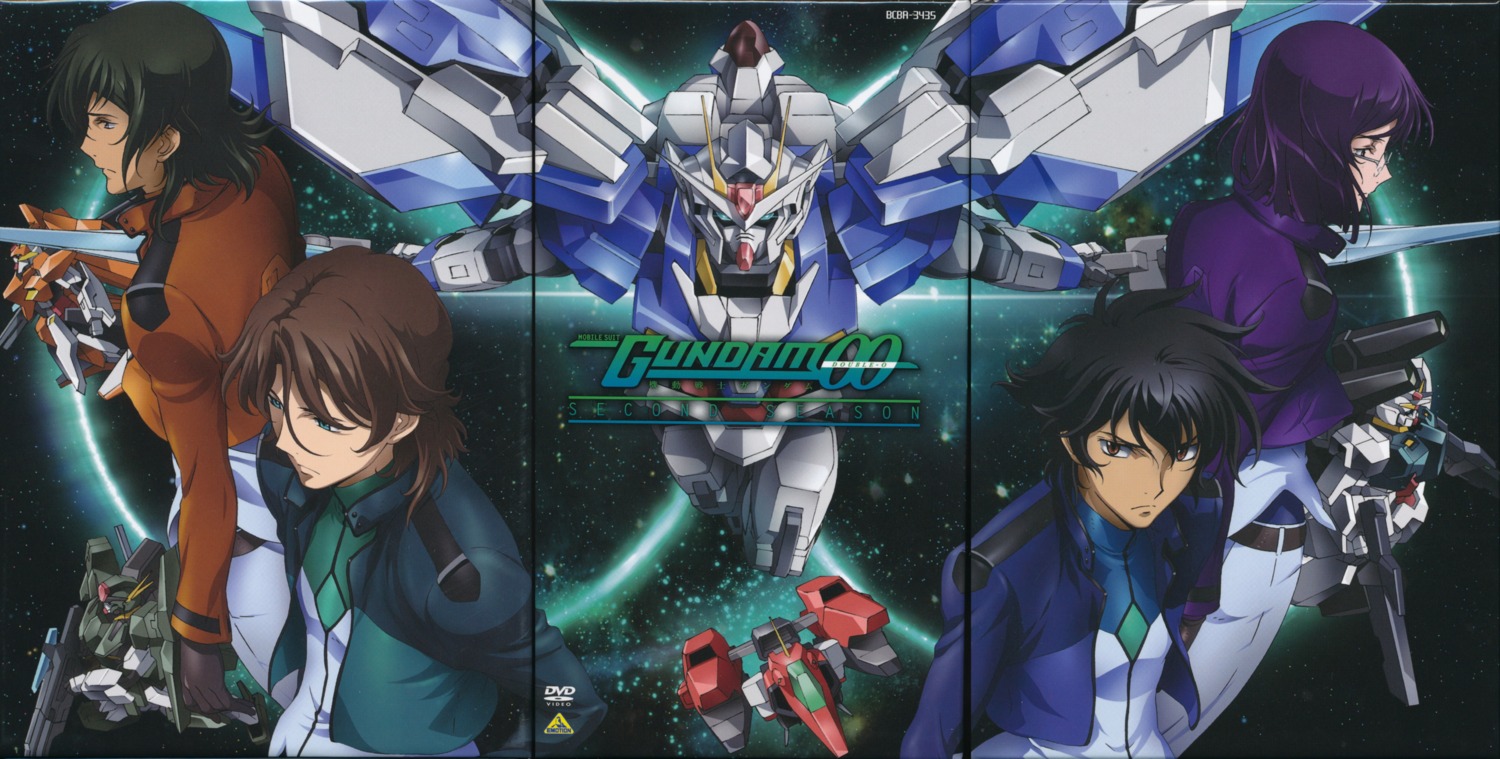 00_raiser allelujah_haptism arios_gundam cherudim_gundam chiba_michinori disc_cover gap gn_archer gun gundam gundam_00 lockon_stratos lyle_dylandy male mecha megane nakatani_seiichi screening seravee_gundam setsuna_f_seiei sword tieria_erde uniform