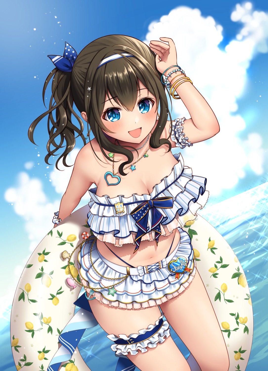 bikini cleavage garter sagisawa_fumika swimsuits the_idolm@ster the_idolm@ster_cinderella_girls yuzuri_ai_(ichigo_crown)