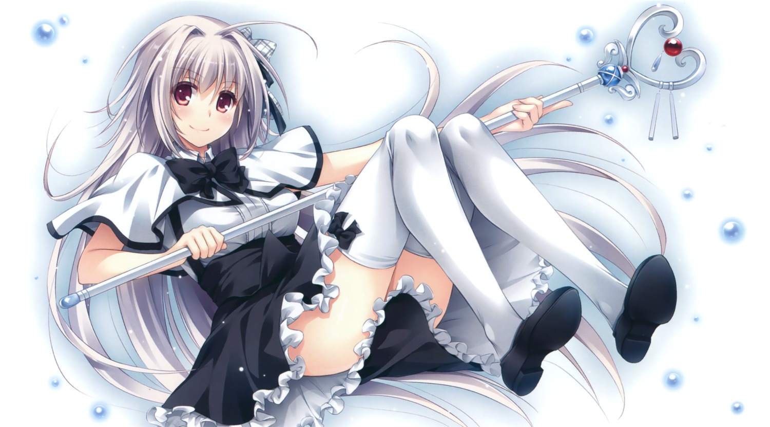 endcard iris_freyja juuoumujin_no_fafnir nakajima_yuka seifuku thighhighs weapon