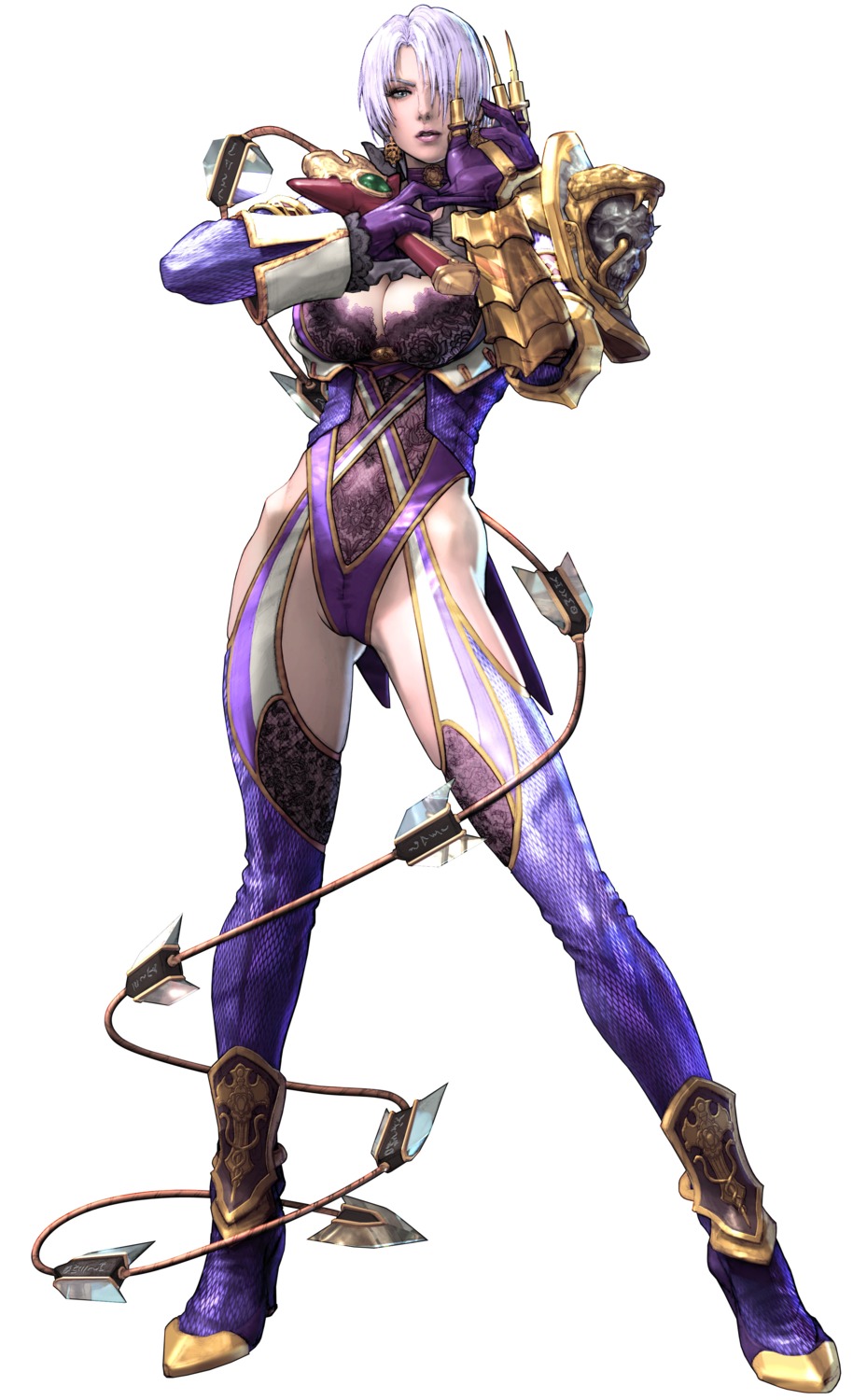 armor bandai_namco cleavage heels ivy_valentine kawano_takuji leotard soul_calibur soul_calibur_v stockings sword thighhighs weapon