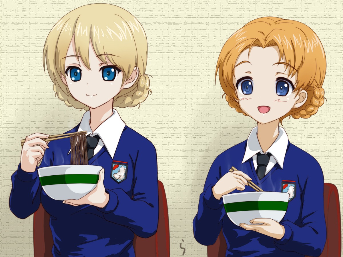 darjeeling girls_und_panzer orange_pekoe rasukaru seifuku sweater