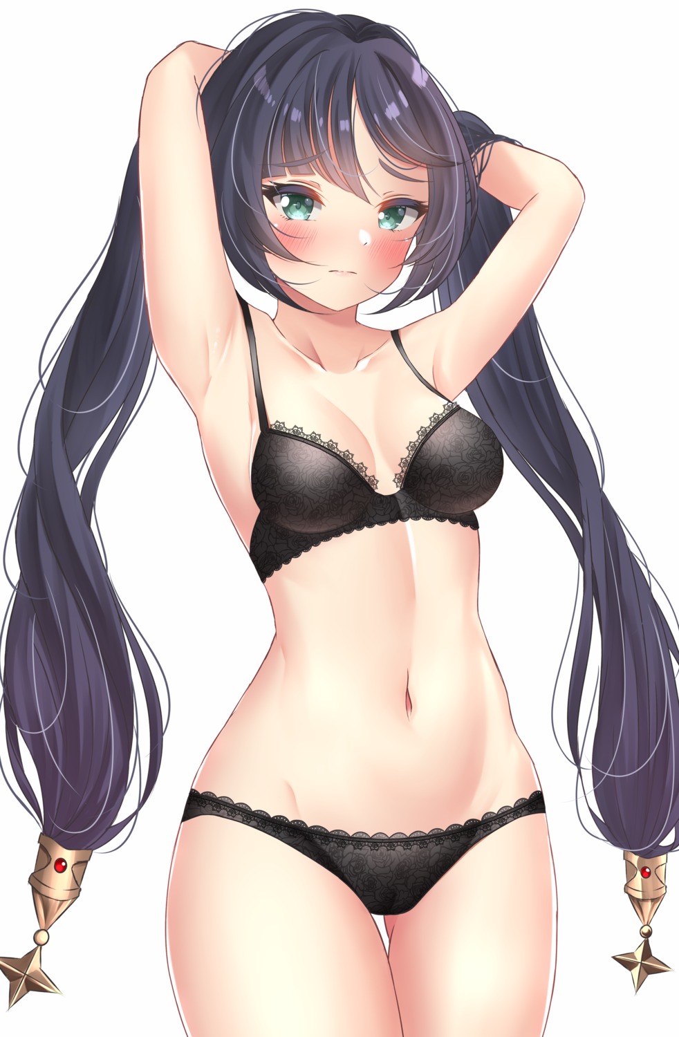 bra cleavage genshin_impact maru.selinn mona_megistus pantsu