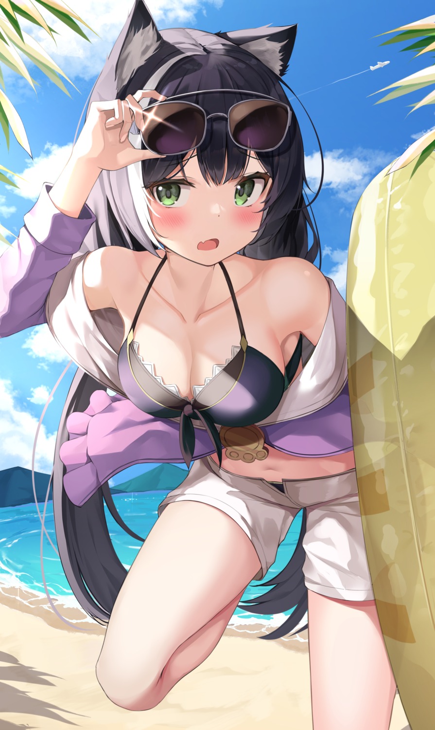 animal_ears apple_ringo bikini cleavage karyl_(princess_connect) nekomimi open_shirt princess_connect! princess_connect!_re:dive swimsuits