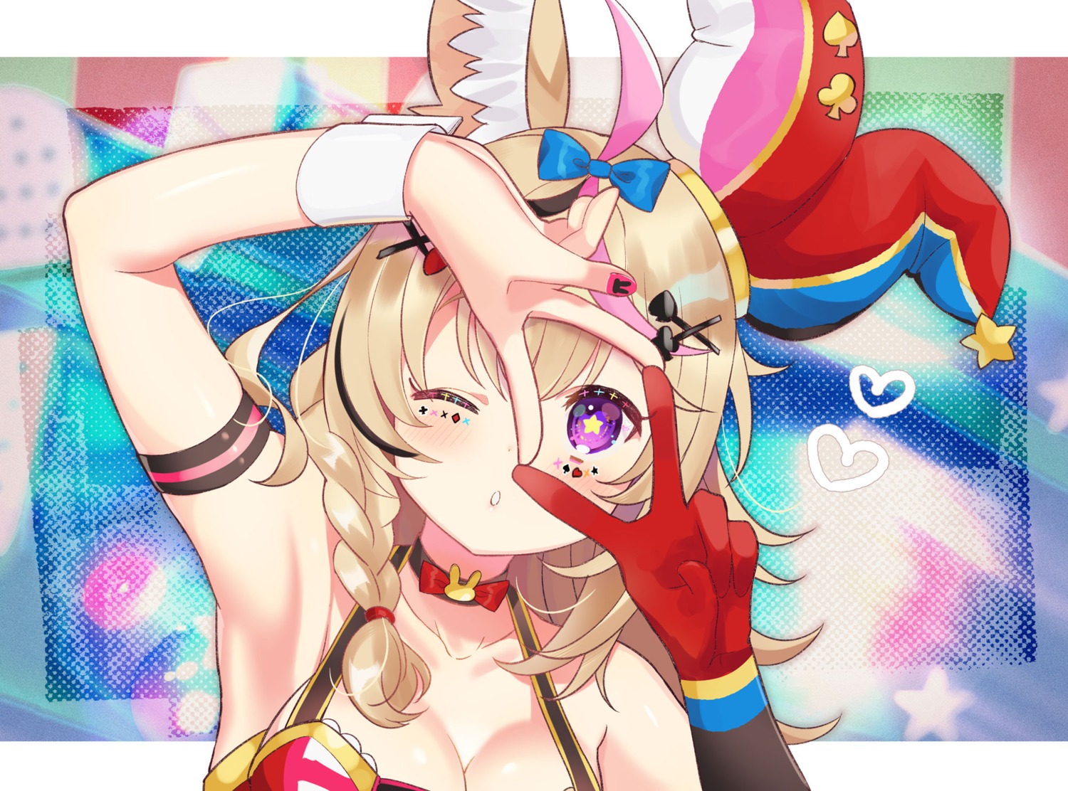 animal_ears cleavage hololive okanoyuno omaru_polka