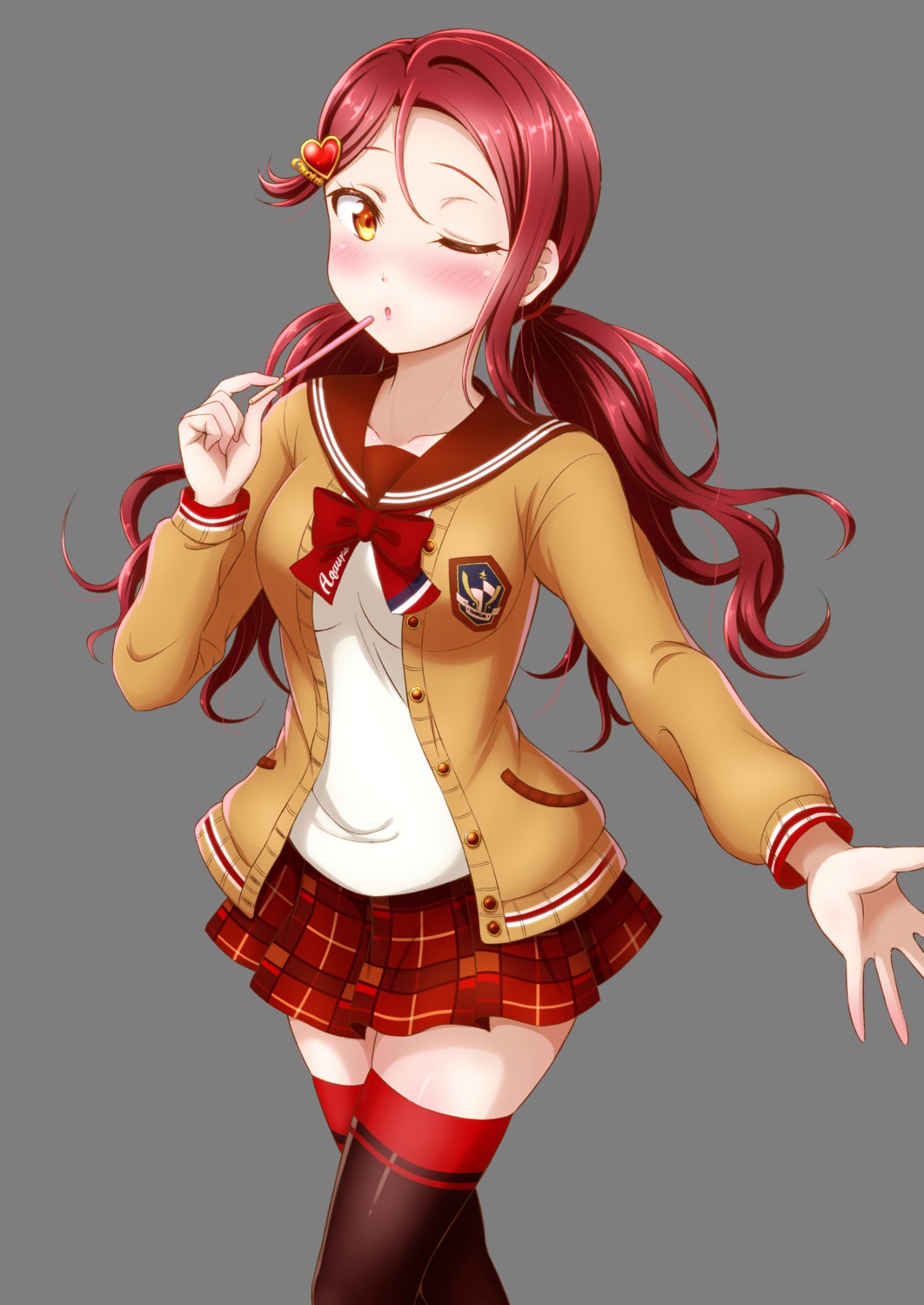 ckst love_live!_sunshine!! sakurauchi_riko seifuku sweater thighhighs transparent_png