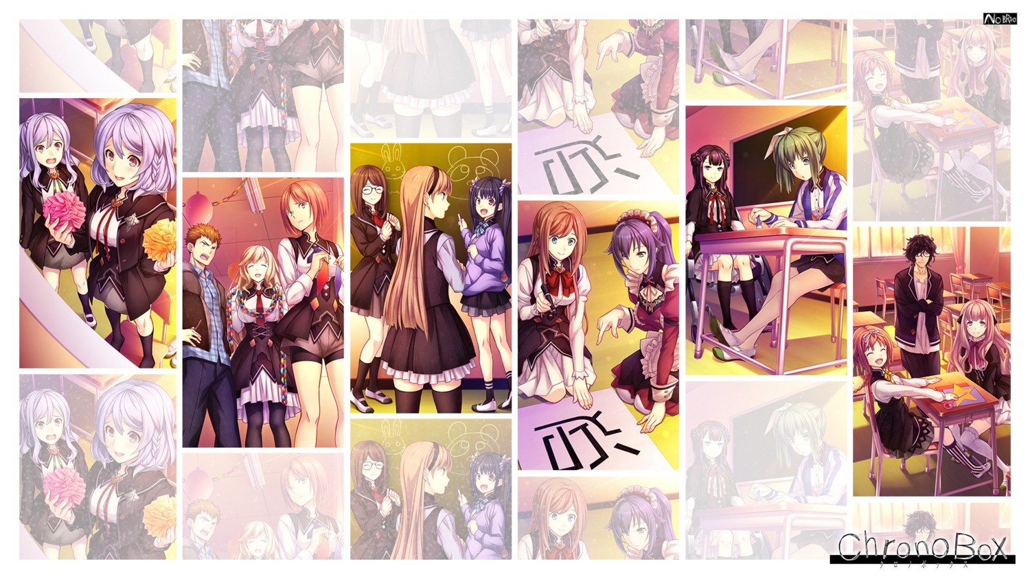 bike_shorts chrono_box maid megane nagahama_megumi no_brand seifuku sweater thighhighs trap wallpaper