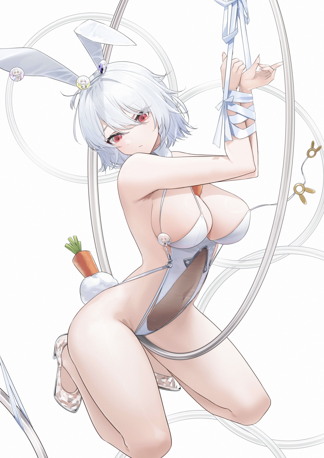 animal_ears azur_lane bondage bunny_ears bunny_girl heels lilin no_bra sirius_(azur_lane) tail