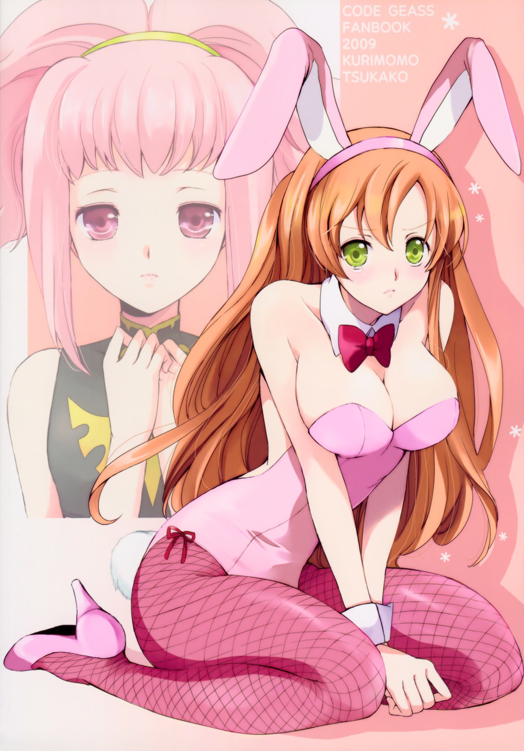 animal_ears anya_alstreim bunny_ears bunny_girl cleavage code_geass kurimomo shirley_fenette tsukako