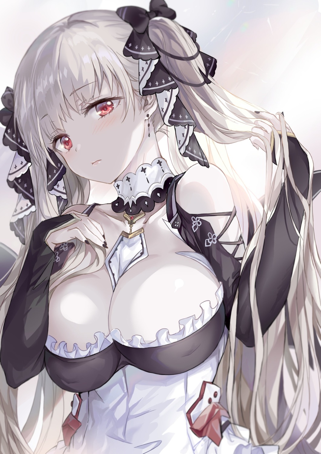 azur_lane breast_hold cleavage erect_nipples formidable_(azur_lane) gothic_lolita lolita_fashion no_bra saya_(mychristian2)