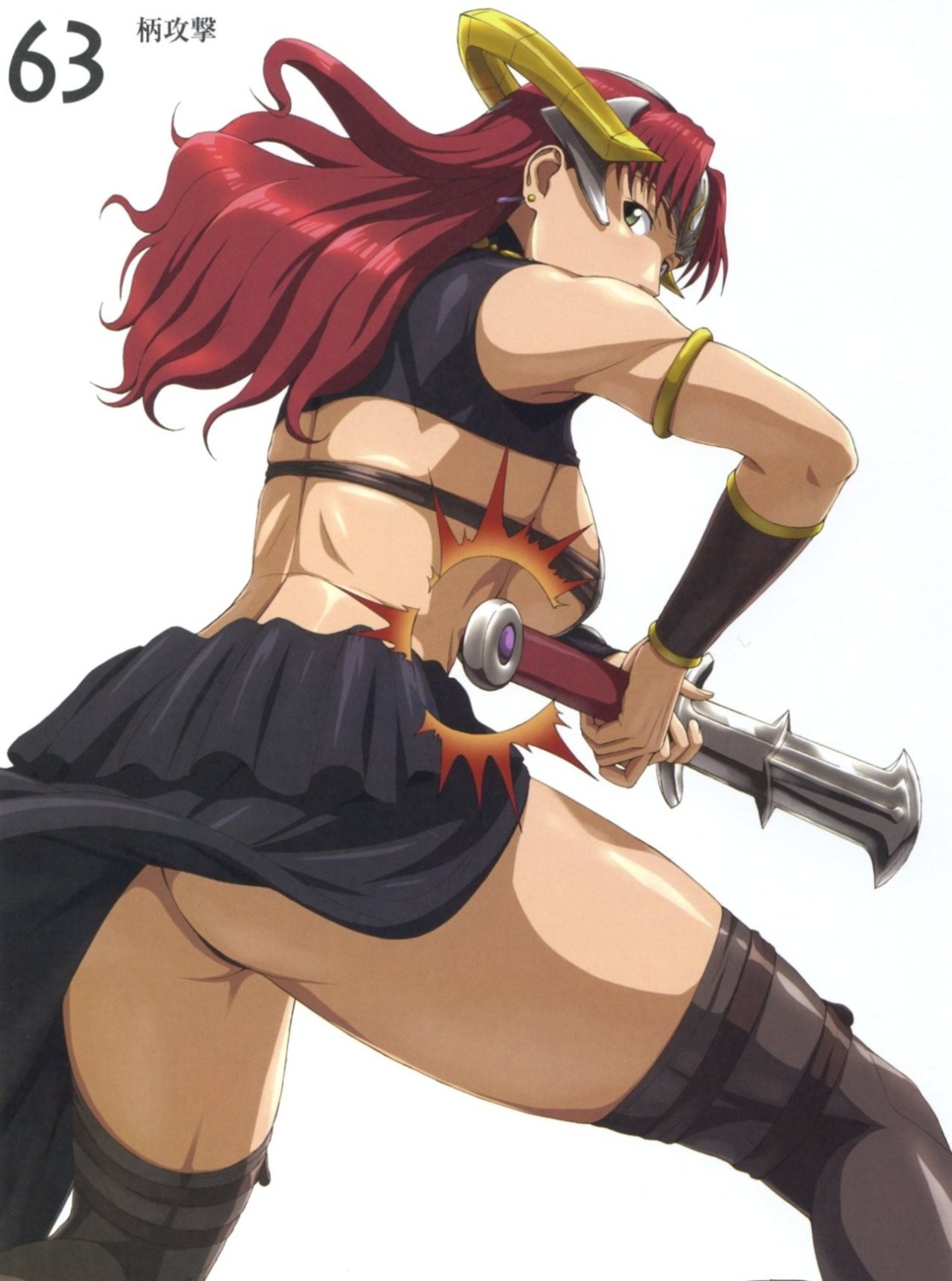 ass claudette nigou queen's_blade sword thighhighs