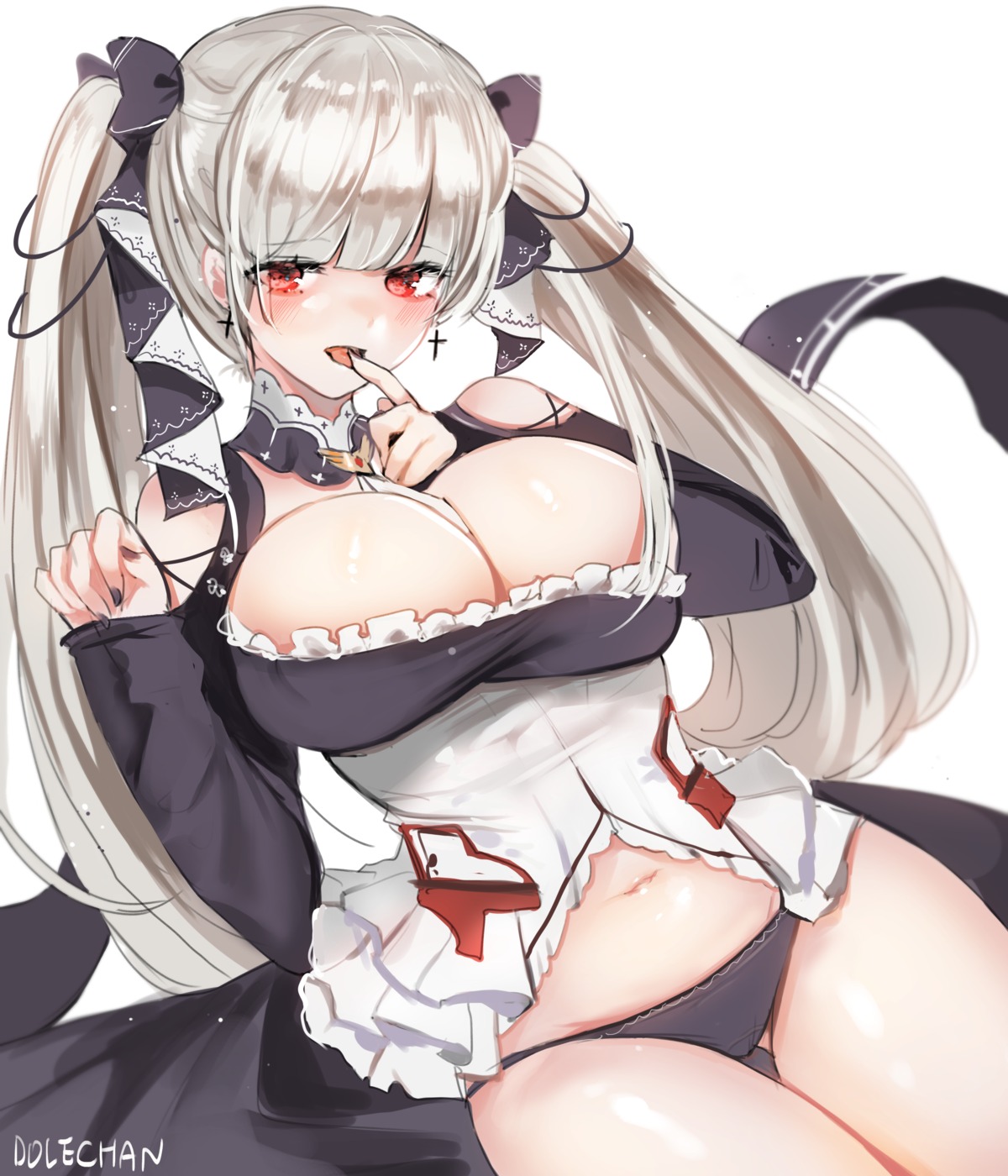 azur_lane dolechan formidable_(azur_lane) gothic_lolita lolita_fashion no_bra pantsu