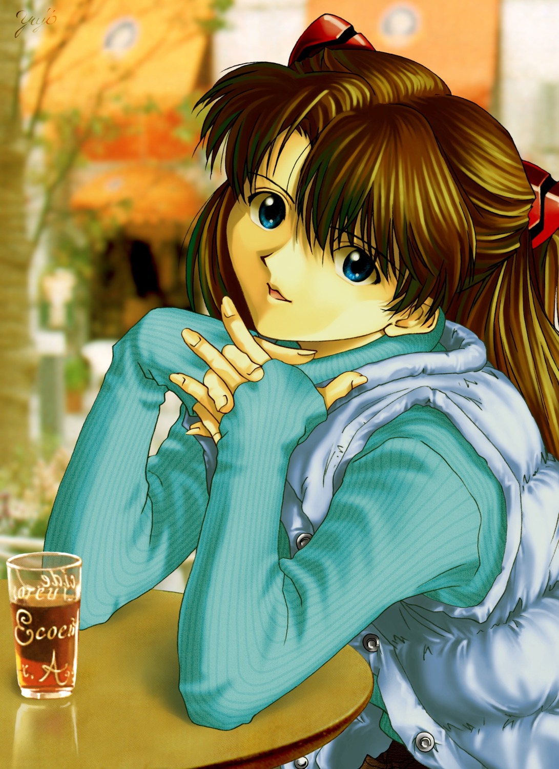 neon_genesis_evangelion souryuu_asuka_langley sweater yuuji