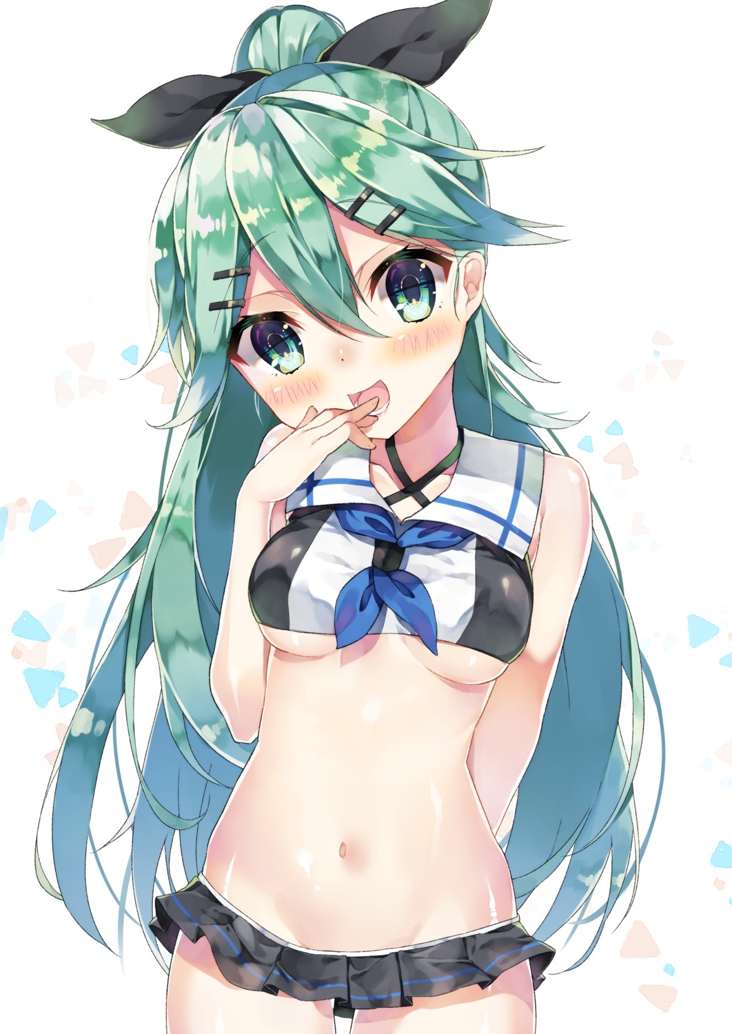 kantai_collection swimsuits underboob yamakaze_(kancolle) yayoichi_(yoruyoru108)