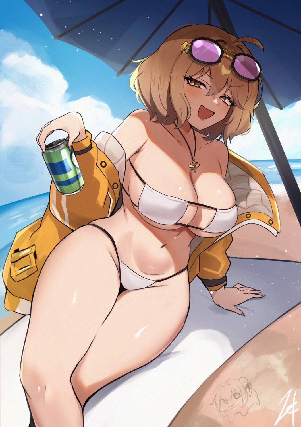 anis bikini goddess_of_victory:_nikke megane open_shirt swimsuits zet_(twt_zet)