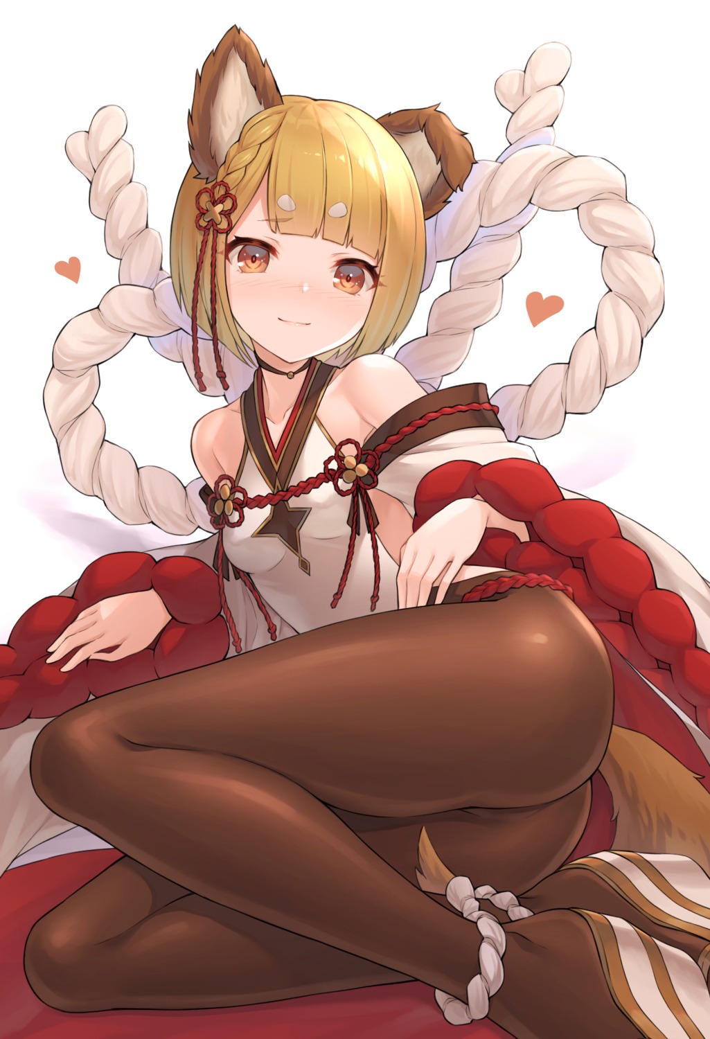 animal_ears ass granblue_fantasy inumimi japanese_clothes pantyhose tail tomo_(tmtm_mf_mf) vajra_(granblue_fantasy)