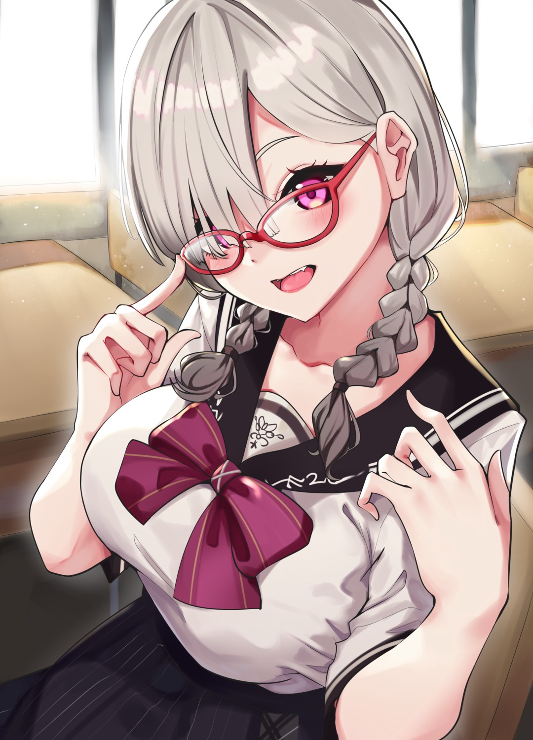 cromwellb megane nijisanji seifuku sukoya_kana