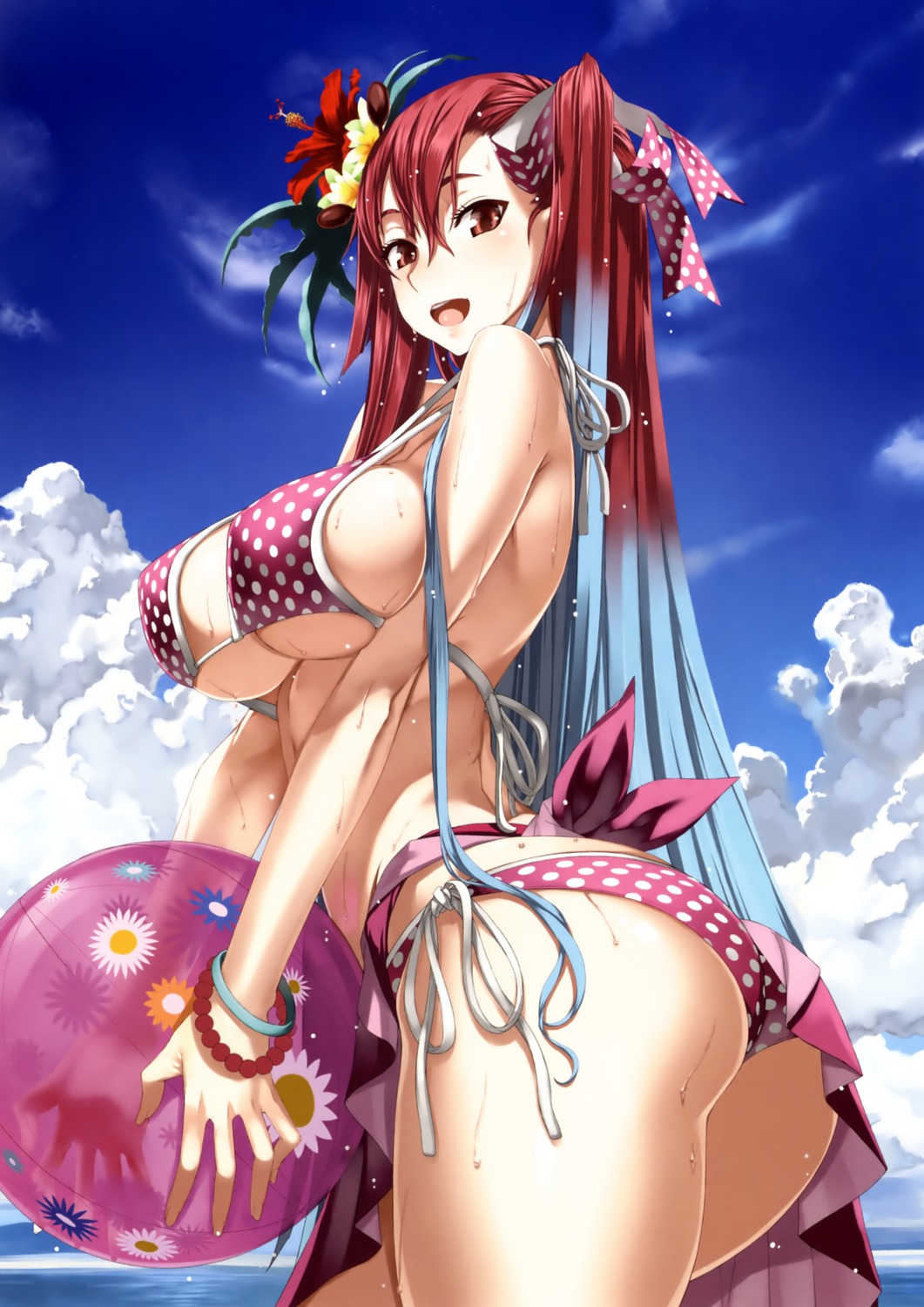 ass bikini honjou_raita riela_marcellis swimsuits underboob valkyria_chronicles valkyria_chronicles_duel