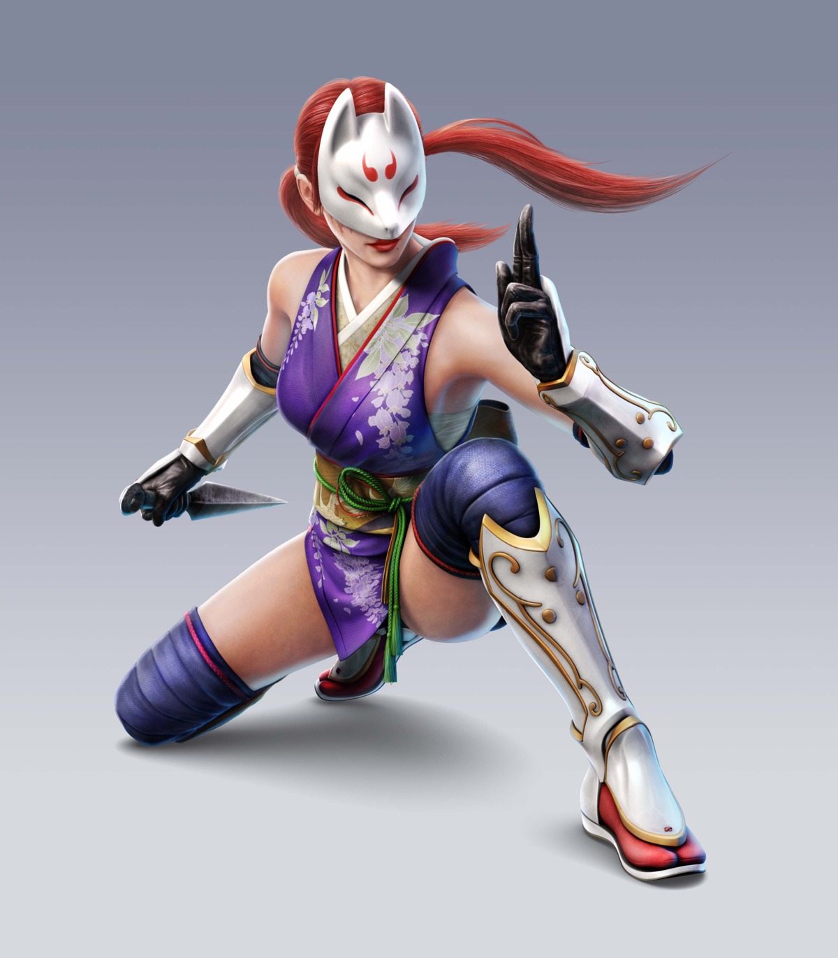 cg japanese_clothes kunimitsu_(tekken) ninja tekken tekken_tag_tournament_2 thighhighs