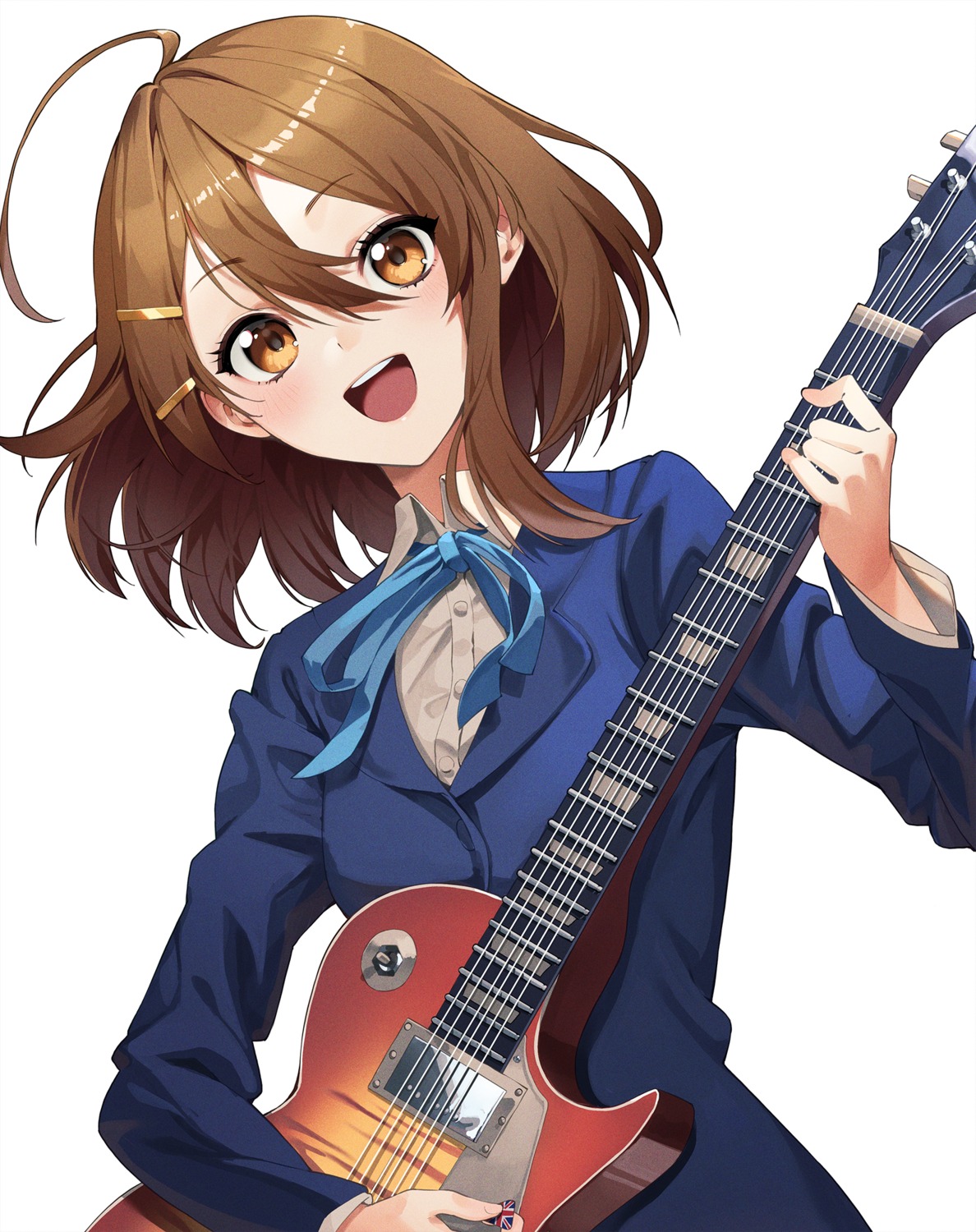 guitar hirasawa_yui k-on! kabu_(niniko2ko) seifuku