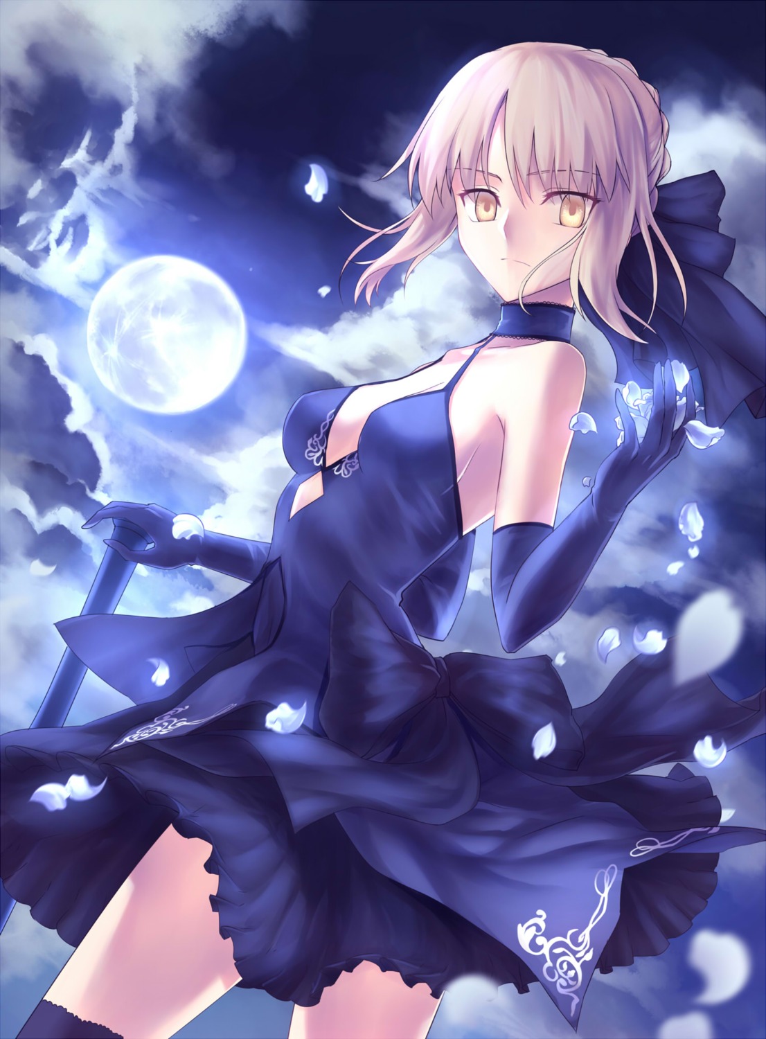 cleavage dress fate/grand_order fate/stay_night gogatsu_fukuin saber saber_alter sword thighhighs