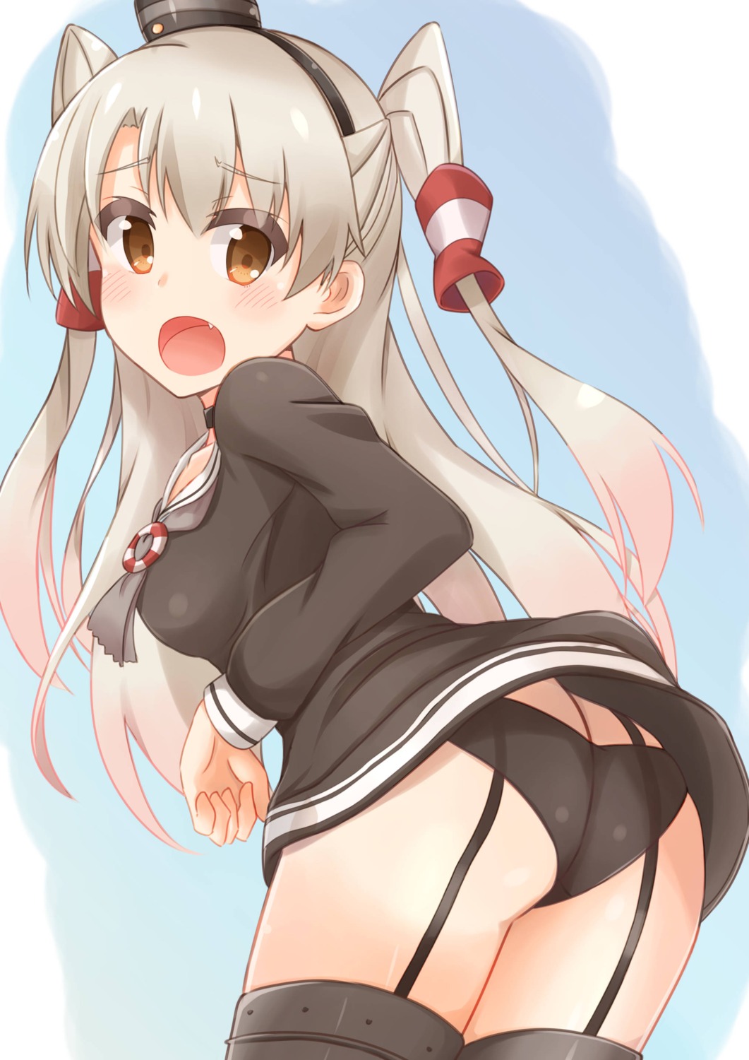 amatsukaze_(kancolle) ass kantai_collection pantsu stockings thighhighs