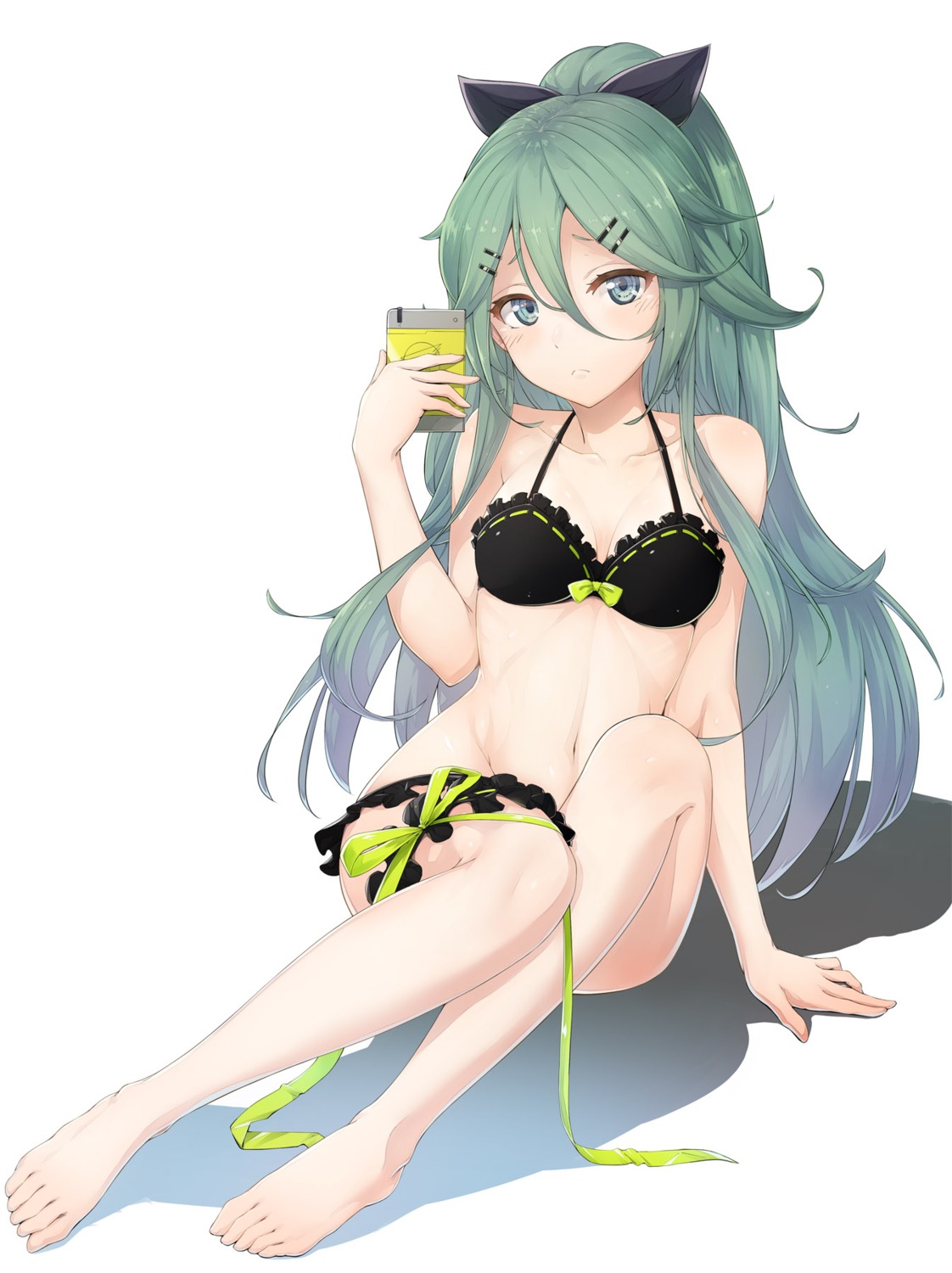 bikini cleavage feet garter kantai_collection swimsuits urigarasu yamakaze_(kancolle)