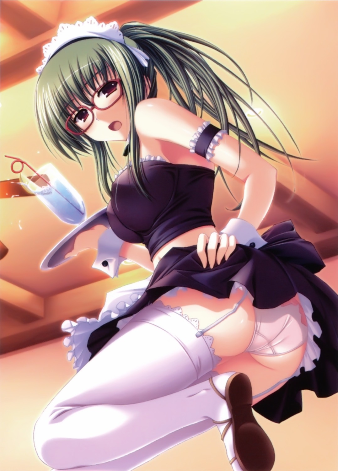 ass maid megane overfiltered pantsu stockings thighhighs tomose_shunsaku