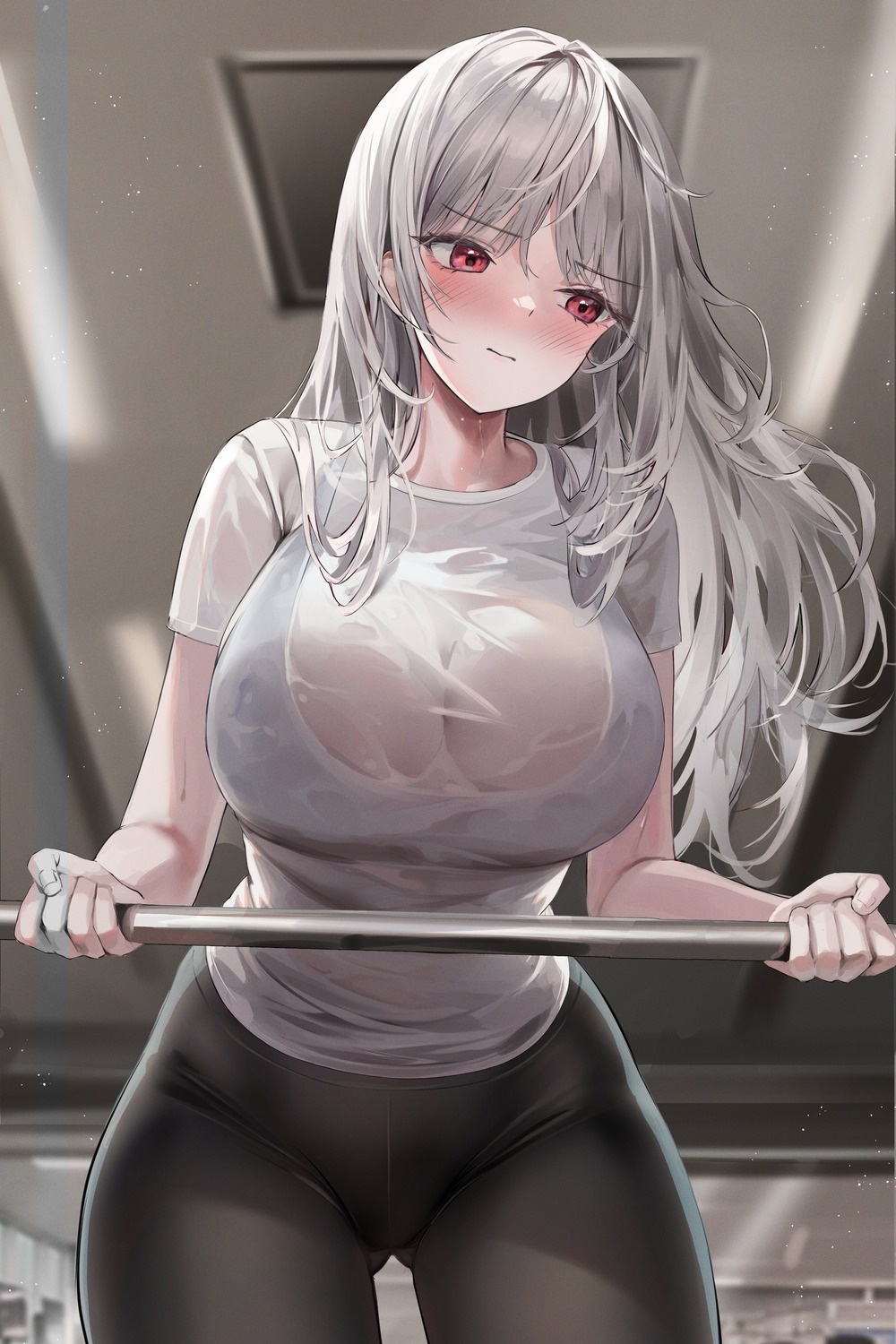 bra gym_uniform lillly see_through wet_clothes