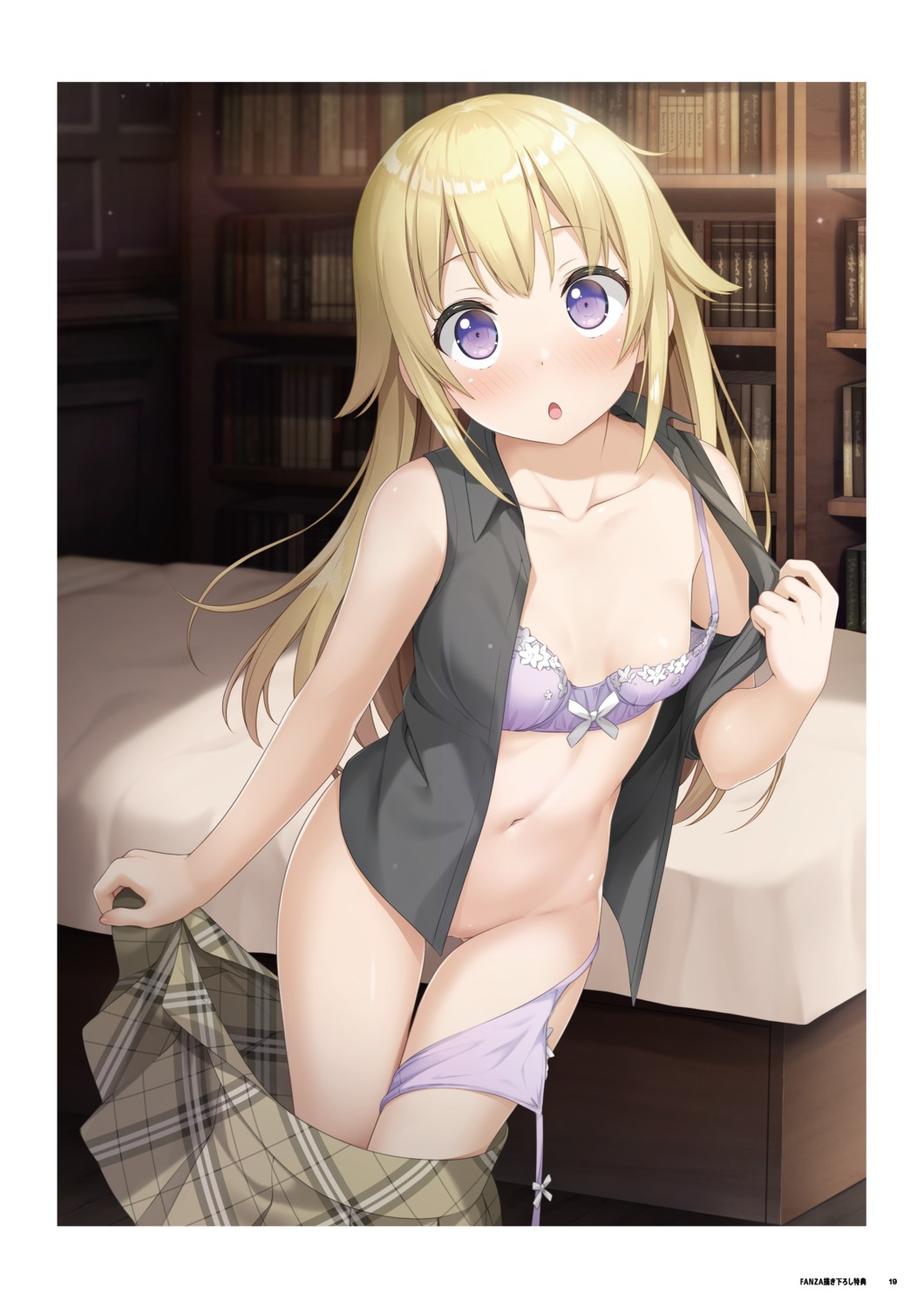 bra cube kamisama_no_youna_kimi_e kantoku open_shirt pantsu panty_pull rana_liddell-hart string_panties undressing