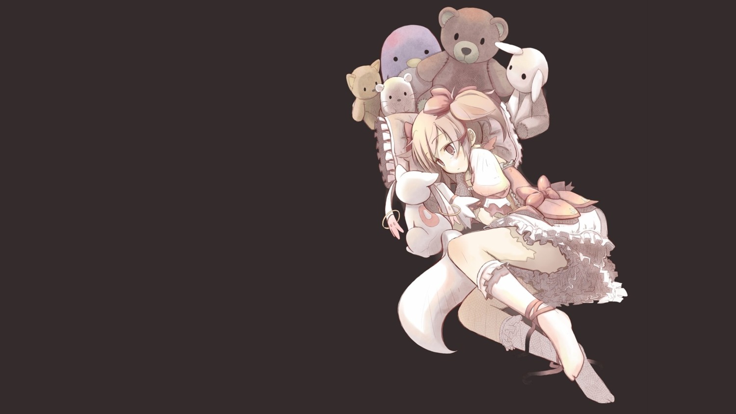 dress kaname_madoka kyubey mahou_shoujo_madoka_magica nabana wallpaper