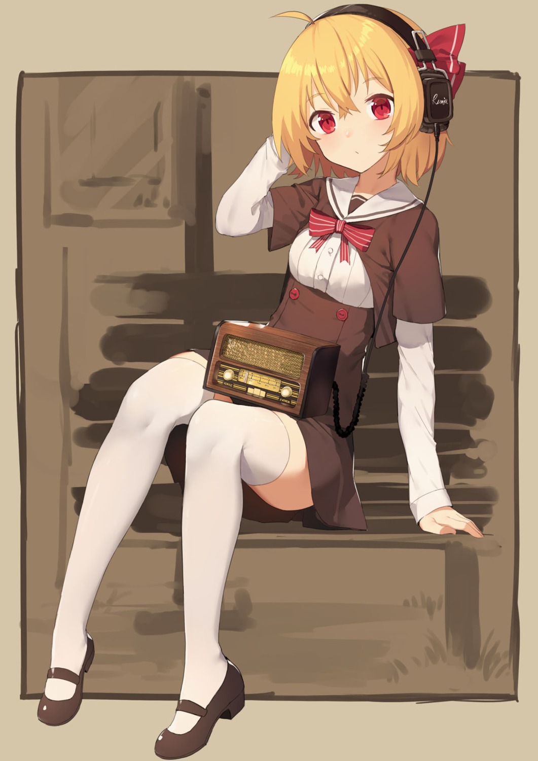 headphones heels rumia seifuku sh_(562835932) thighhighs touhou