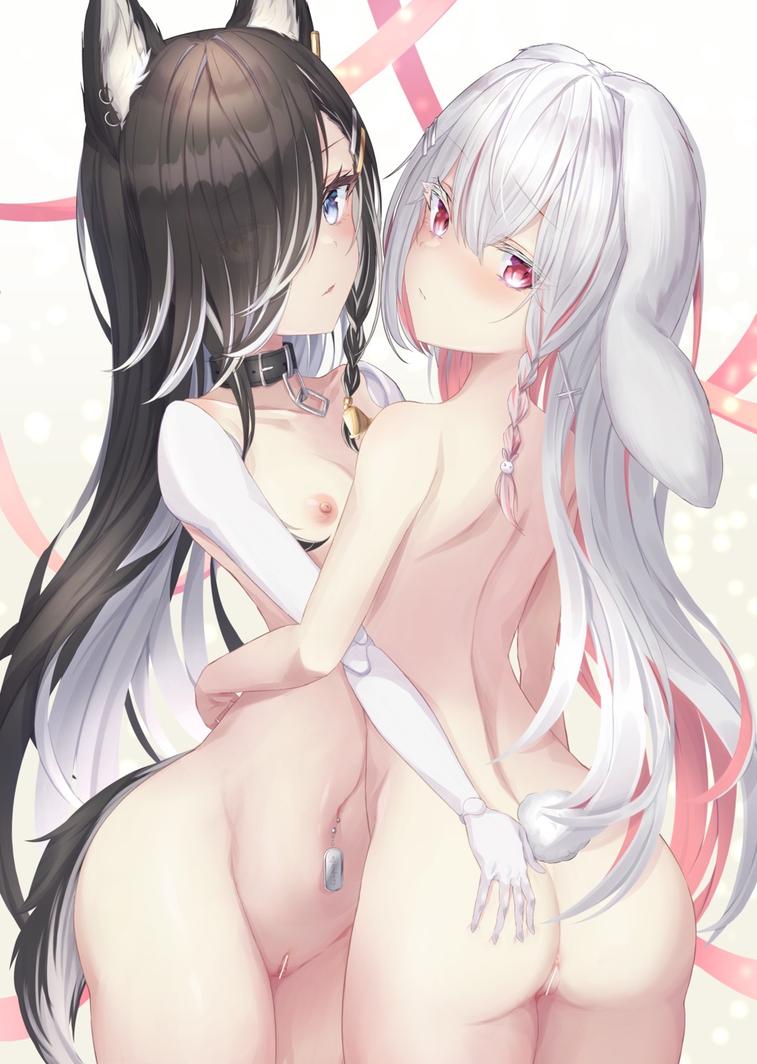 animal_ears anus ass ass_grab bunny_ears censored naked nipples pussy shirousagi_(sirousagi1998) tail yuri