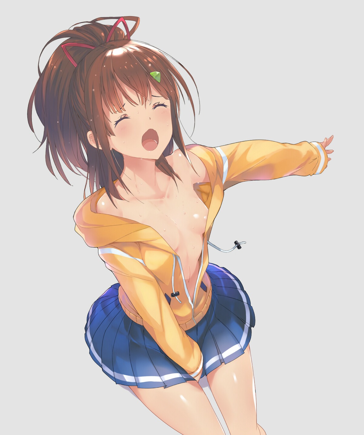 high_school_fleet irizaki_mei no_bra open_shirt por seifuku