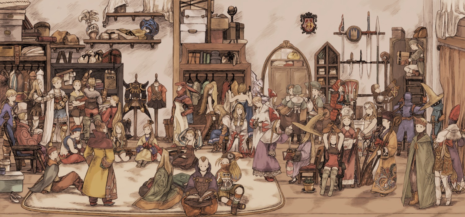 armor cleavage dress final_fantasy final_fantasy_tactics maekakekamen skirt_lift sword thighhighs weapon witch