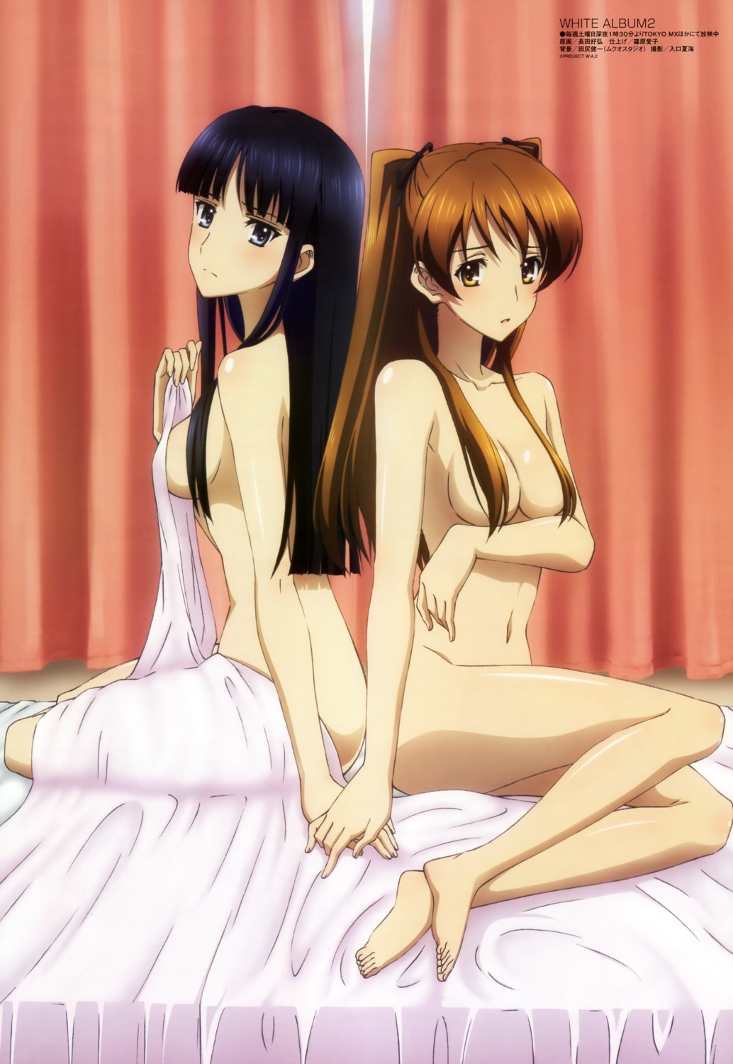 breast_hold nagata_yoshihiro naked ogiso_setsuna sheets touma_kazusa white_album white_album_2 yuri