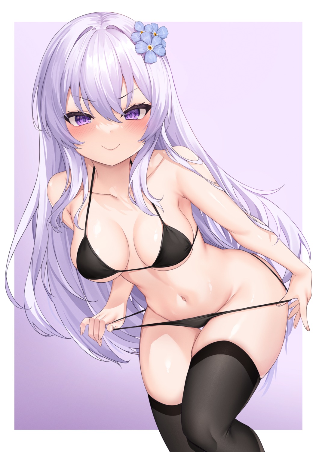 bikini deogho_(liujinzy9854) panty_pull swimsuits thighhighs undressing