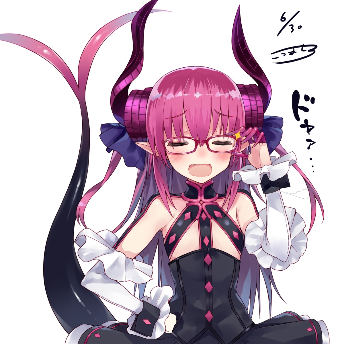 dress elizabeth_bathory fate/extra fate/extra_ccc fate/stay_night horns kou_mashiro megane pointy_ears tail