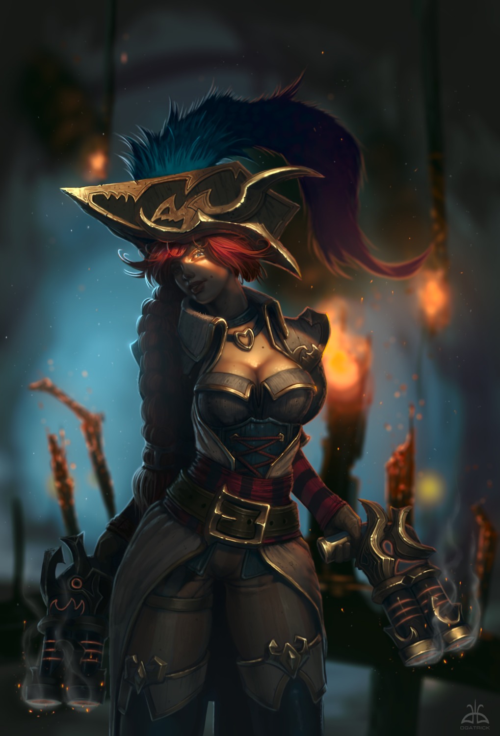 cleavage dgatrick gun league_of_legends miss_fortune official_watermark