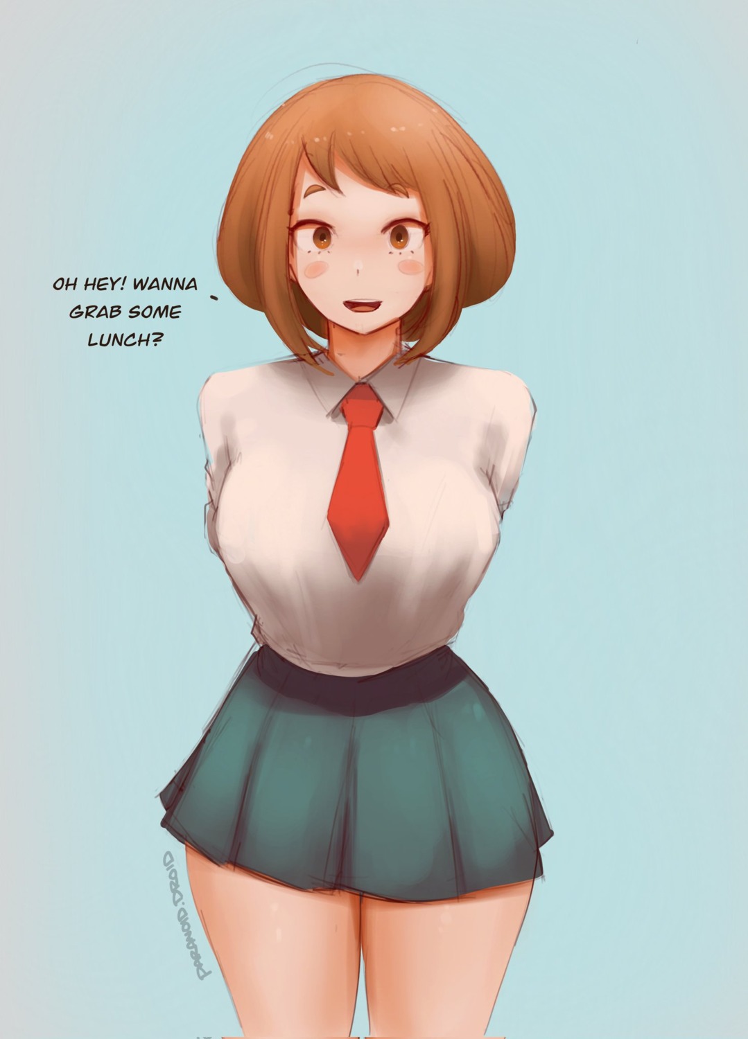 boku_no_hero_academia paranoid.droid seifuku uraraka_ochako