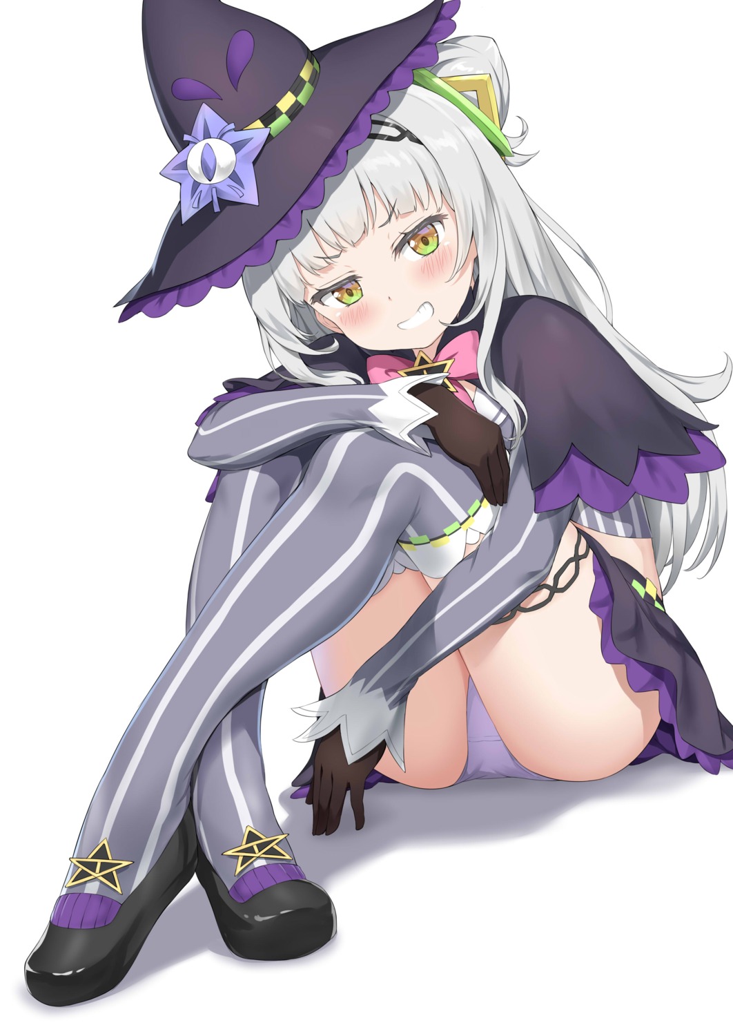 garter hololive murasaki_shion nedia_r pantsu skirt_lift thighhighs witch