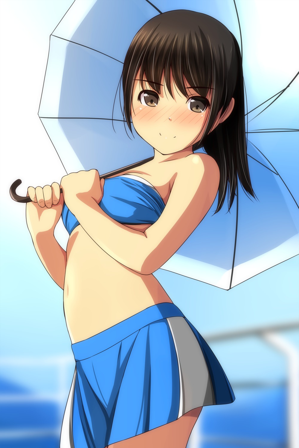 bikini_top matsunaga_kouyou swimsuits umbrella