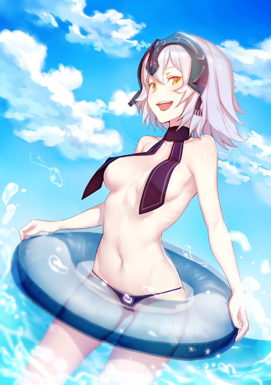 fate/grand_order jeanne_d'arc jeanne_d'arc_(alter)_(fate) sndbr swimsuits topless wet