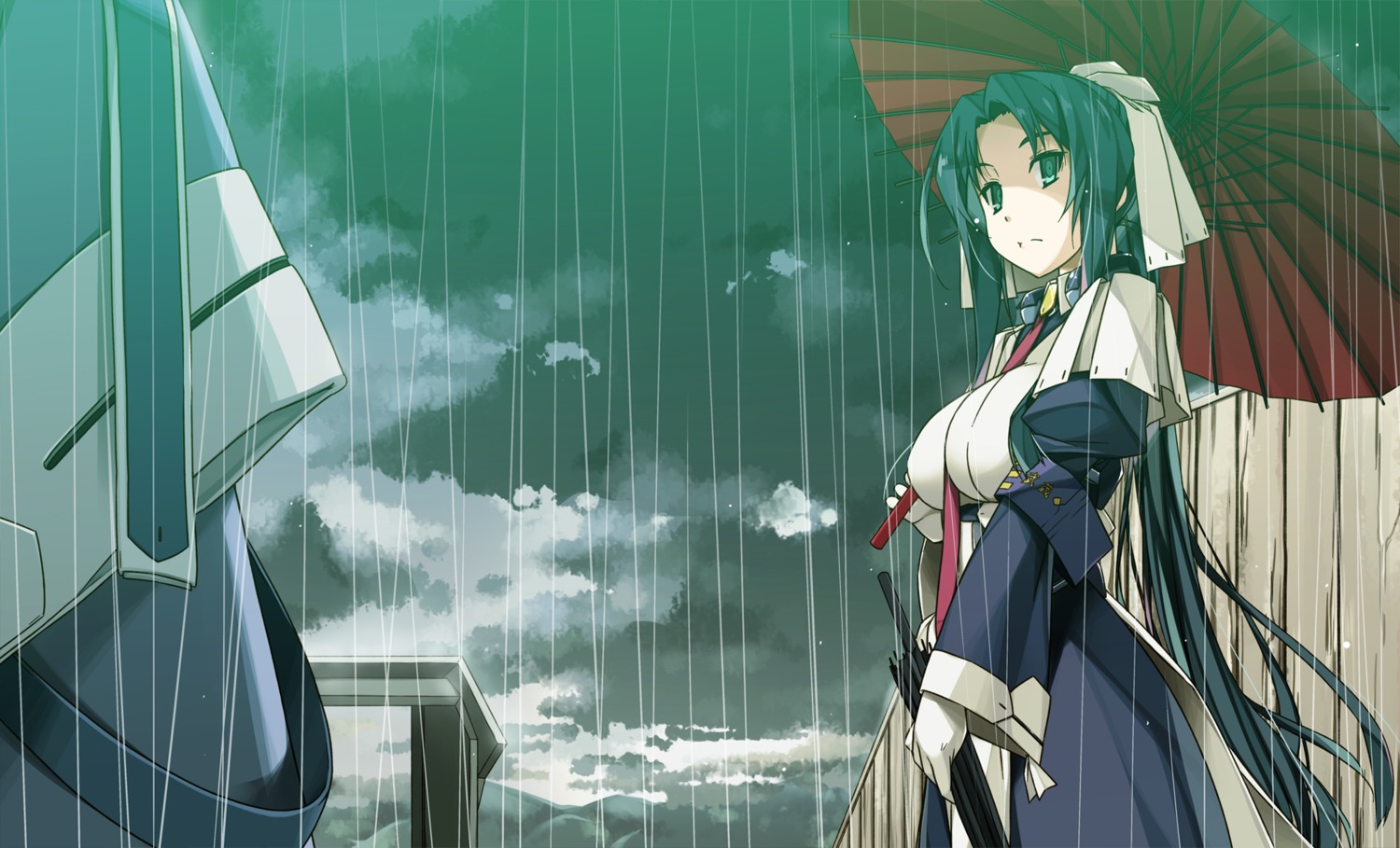 kyoukai_senjou_no_horizon musashi_(horizon) shikei umbrella