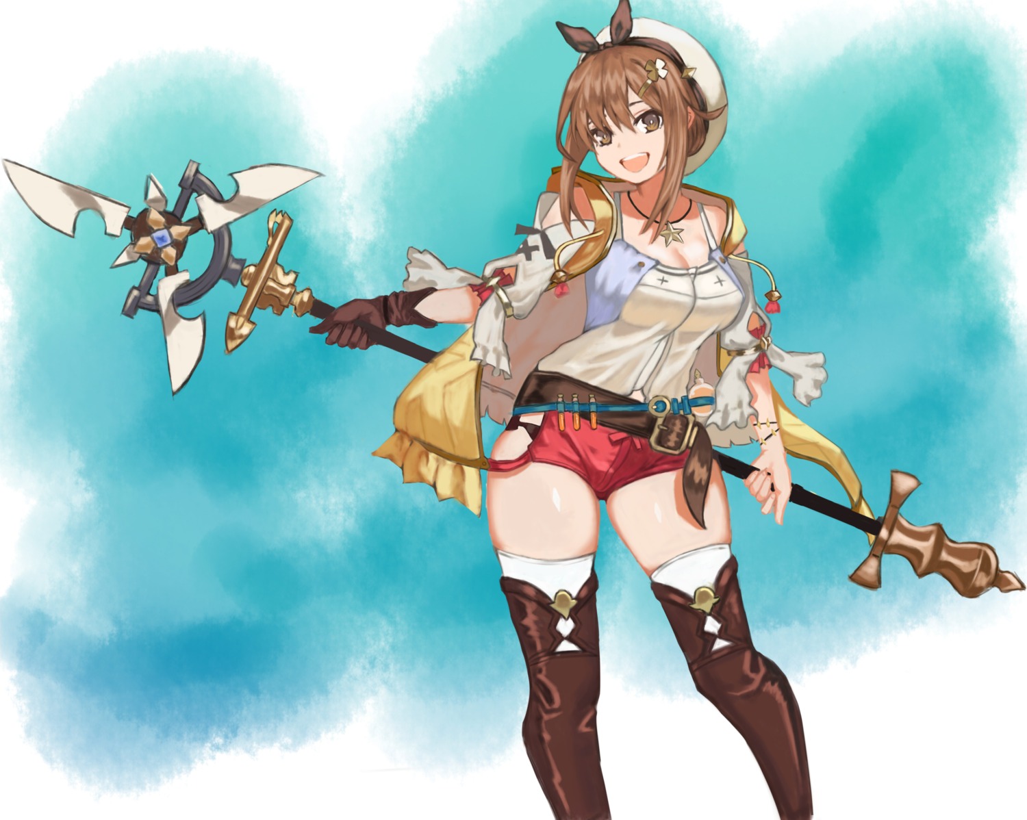 atelier atelier_ryza fujioni reisalin_stout thighhighs weapon