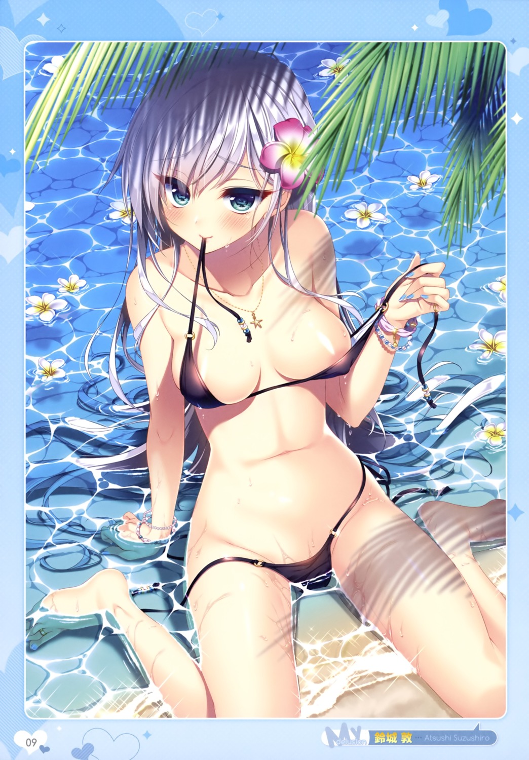 areola bikini erect_nipples panty_pull suzushiro_atsushi swimsuits undressing wet