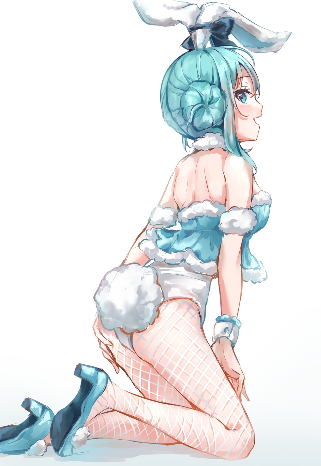 animal_ears ass bicute_bunnies_miku bunny_ears bunny_girl fishnets hatsune_miku heels pantyhose poe_(528yuzunon) tail vocaloid